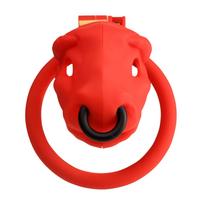 XR Brands Bull Red Secure Chastity System Adjustable Plastic Cage