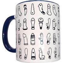DIABLO PICANTE DIABLO PICANTE - WHITE VIBRATORS MUG WITH BLUE HANDLE 370 ML