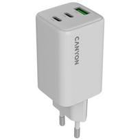 Įkroviklis nešiojamam kompiuteriui CANYON kroviklis CU65ACC GaN 65W 2xPD 1xQC ES baltas, CANYON charger CU65ACC GaN 65W 2xPD 1xQC EU White CNS-CUW65ACC