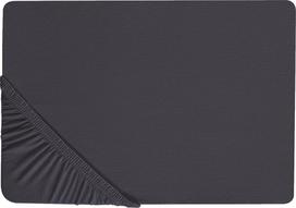 Beliani Shumee Medvilniniai lakštai su gumine juosta 180 x 200 cm juodas HoFUF