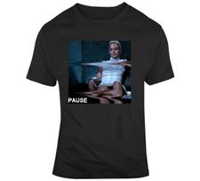 Funny Basic Instinct Sharon Stone Pause Legs Scene Movie Fan T Shirt S