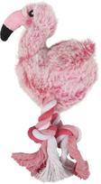 Žaislas šunims, pliušinis flamingas su virvėmis, 25 cm