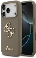 Telefono dėklas iPhone 17 Pro rudas silikoninis Guess