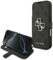 „GUESS BOOK 4G“ METALINIS DĖKLAS SU LOGOTIPU, SKIRTAS „IPHONE 17 PRO“, STILIZUOTAS PRABANGA