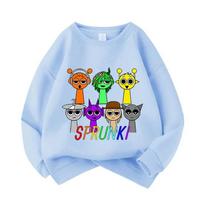 Sprunki Animacinis Žaidimas Su Spauda Puloveris Anime Ritmo Dėžė Laisvi Džemperiai Pavasaris Ruduo Vaikų Drabužiai Apvalaus Kaklo Viršūnės 100