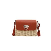 New summer straw bag shoulder braided bag high-end small square bag crossbody bag vacation beach bag for women Lock