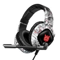 Profesionalios ONIKUMA žaidimų ausinės su mikrofono LED foniniu apšvietimu Laidinės laisvų rankų įrangos žaidėjų triukšmo slopinimas, skirtas PS4 PS5 XBOX PC Gamer balta