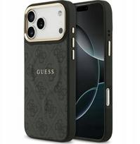 "Guess PU odos 4G auksinė rėmo dėklas su MagSafe iPhone 17 Pro Max 6.9" juodas - GUHMP17XP4MSEGCK"