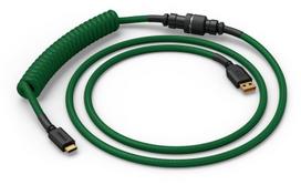 Glorious GMMK Coiled Cable Forest Green, Spiralkabel, USB-C/USB-A - dunkelgrn/schwarz