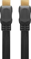 Goobay | High Speed HDMI Flat Cable with Ethernet | Black | HDMI male (type A) | HDMI (type A) | HDMI to HDMI | 2 m