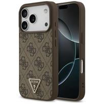 Telefono dėklas iPhone 17 Pro rudas margintas MagSafe Guess