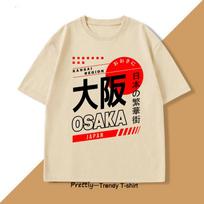 Japoniško stiliaus Osaka marškinėliai Vintage mada Gatvės apranga Grafiniai medvilniniai trumparankoviai Harajuku marškinėliai Moteriški drabužiai Viršus S