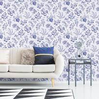 Veelike Mėlynų Gėlių Tapetai, 44.5 cm x 3m, Lipnūs, Vandeniui Atsparūs