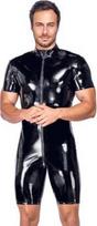 Seksualus trumpas vinilo kombinezonas Black Level, L, juodas, L