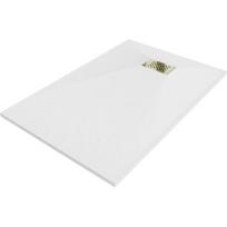 Stačiakampis dušo padėklas Mexen Hugo SMC, 120 x 80 cm, White+Gold