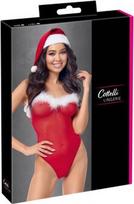 Kalėdinis bodis ir kepurė Cottelli Lingerie, S/M, raudona, S/M