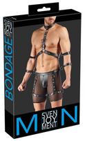 Vyriškas seksualus komplektas ir antrankių rinkinys Svenjoyment Bondage, L, juoda, L