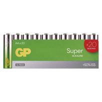 20 AA/LR6 GP super šarminių baterijų pakelis (LR6 / AA / R6 / MN1500 / Mignon / AM3 / E91 / Stilo)