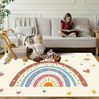 Colorful Rainbow Floor Mats Suitable Children's Rooms Soft Mats Star Patterns Perfect for Daycare or Game Rooms Home Decoration 40x60cm
