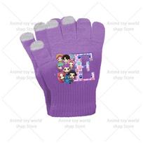 KPop Demon Hunters Girl Gloves 26Letter A-Z Print Finger Gloves kawaii fashion Winter Gloves Kid Outdoor Cycling Accessori Gift