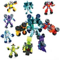 Automobile Deformation Mecha Assembly Robot Deformation Battle Armor Small Particle Puzzle Block Children DIY Toy Gift OPP bagged