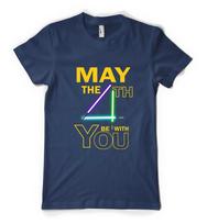 Personalizuotas T-shirtas „Tegu Ketvirtoji bus su tavimi“ Star Wars suaugusiems ir vaikams XL
