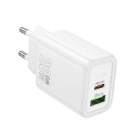 Telefono įkroviklis Hoco USB A + USB C QC3.0 PD 3A 20W N61 baltas