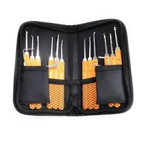 17 vnt. Nerūdijančio plieno spynų atidarymo įrankių rinkinys Nuolatinis atspynų rinkinys Universalus suderinamumas Tankus laikymo dėklas 1