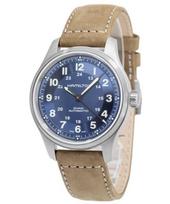 Hamilton Khaki Field Titano Odinis Dirželis Mėlynas Ciferblatas Automatinis H70545540 100M Vyriškas Laikrodis mėlyna