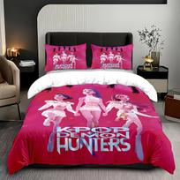 3 vnt. Kpop Demonų Medžiotojų temos patalynės komplektas Viengulis/Dvigulis/Visas/Karalienės/Karaliaus dydžio Huntrix Kpop Dovana Vaikams Kpop Demonų Medžiotojai Vaikams Duvet Cover Set&EU Single(135x200cm)