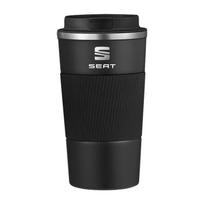 500 ml nerūdijančio plieno kavos puodelis-termosas Nešiojama kelioninė termosinė puodelio taurė SEAT Leon FR Altea Ibiza Cordoba Alhambra Arona Ateca Exeo juoda