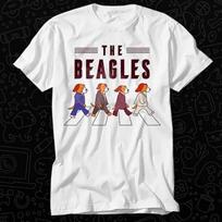 Beagles Abbey Road Juokinga Parodija Šuo Memas Marškinėliai 202 S