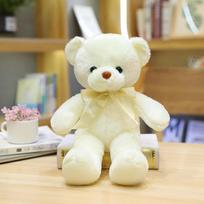 30cm Colourful Bow Bear Plush Toys Stuffed Teddy Bear Soft Colors Animals Doll Wedding Birthday Christmas Gifts Festival Deco 30cm balta