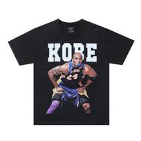 25SS Vintažinio Retro Stiliaus KOBE Portretas Laiško Spaudas High-Street Didelio Dydžio XXXL Medvilniniai Trumpomis Rankovėmis Gatvės Drabužiai Marškinėliai Vyrams S juoda