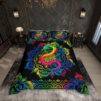 Homewish Tree of Life Duvet Cover Set,Bohemian Mandala Bedding Set,Exotic Style Comforter Cover Set DE S 135x200cm 2pcs&set black
