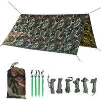 Kylebooker Camping Hamakas Rain Fly 10 x 10 pėdų, apsauga nuo UV spindulių ir atsparus vandeniui, Camo palapinės apdangalai, skirti nuotykiams lauke, žygiai 299cm*244cm žalia