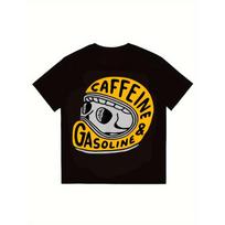 Kofeinas ir Benzinas T-shirt Juoda Kaukolės Grafinis Spaudinys Laisvalaikio Gatvės Apranga Vyriškas Viršutinis Drabužis Kasdieniam Dėvėjimui ir Miesto Stiliui S juoda