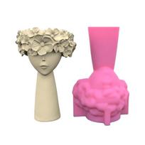 Succulent Flowerpot Mold 3D Flower Girl Pen Holder Silicone Mould Concrete Plaster Planter Vase Mold Epoxy Resin Molds 1