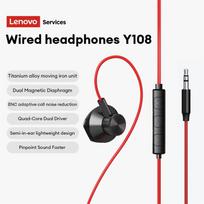 Lenovo Y108 laidinės ausinės pusiau į ausį e-sporto ausinės 3,5 mm Type-C triukšmo slopinimas stereo muzikos ausinės minkšto silikono patogus dėvėjimas laisvų rankų įranga 3.5mm juoda