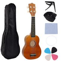 21 colio ukulėlė namų praktikai, nešiojama mokymosi gitara, medžio tekstūra, muzikos studentams ir kelionių entuziastams