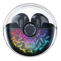 ONIKUMA belaidės žaidimų ausinės 60 MS mažo delsos HiFi stereo žemų dažnių garsiakalbis Muzikos ausinės RGB apšvietimo ausinės, suderinamos su Android IOS juoda