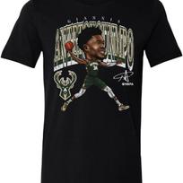 500 LYGIO Giannis Antetokounmpo Milwaukee Bucks Marškinėliai - Giannis Antetokounmpo Milwaukee Bucks Animacinis S juoda