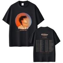 Reperis Dainininkas Shawn Mendes The Road Again Tour 2025 Albumo Prekės Marškinėliai Vyriški Mados Viršus Trumpomis Rankovėmis Marškinėliai Streetwear#Spalva S juoda