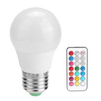 LED E27 3W RGB 16 spalvų lemputė su nuotolinio valdymo pulteliu, koridoriui, rūsiui, baro lempa AC85-265V