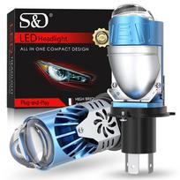 2 vnt. H4 LED dvigubi projektoriaus priekinių žibintų lemputės Canbus HB2 9003 LED lęšio priekinis žibintas 100W 60000LM 6500K Automobilio žibintai Hi/Low Beam automobiliui motociklo lempa LHD H4/9003/HB2 Hi/Lo