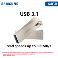 Samsung 128GB USB atmintinė USB raktas BAR Plus 64GB 256GB 512GB USB 3.1 Mini rašiklis Atminties kortelė Saugojimo įrenginys U Disk Skaitymo greitis iki 400MB/s ·64GB pilka spalva