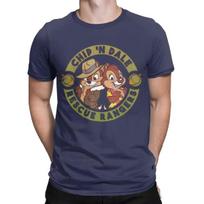 Vyriški Voveriukų Gelbėtojų Rangers Logo Marškinėliai Chip ir Dale 100% Medvilnės Viršutiniai Drabužiai Hipsteriški Trumpomis Rankovėmis Apvalia Kaklo Marškinėliai Vasariniai Marškinėliai#Spalva(2) S juoda