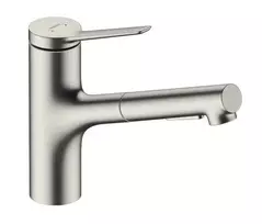 Hansgrohe Zesis M33 – kriauklės maišytuvas su ištraukiamu dušu, nerūdijančio plieno išvaizda 74820800