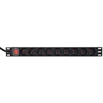 Gembird EnerGenie EG-PDU-9F2F Power distribution unit (PDU), 10 pcs C13 sockets, 1U, 16A, C20 plug 2 m cable, black EG-PDU-9F2F