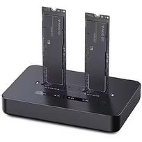 Gembird DD2-U3M2 Desktop dual drive USB Type-C M.2 NVME (and SATA) SSD docking station, black DD2-U3M2